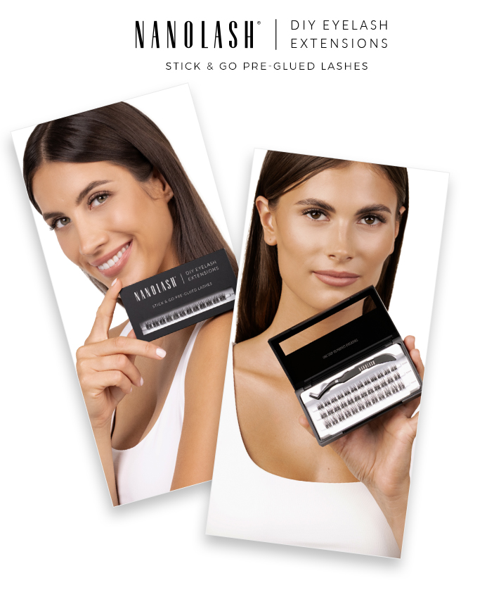 Pestañas en racimo Pre-pegadas nanolash